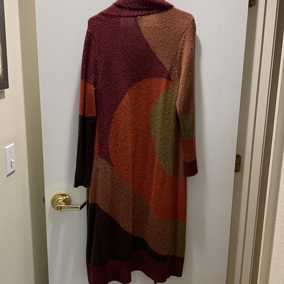 CHICO'S COLOR BLOCK LONG CARDIGAN - Picture 10 of 14